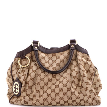 Gucci Sukey Tote GG Canvas with Leather Medium