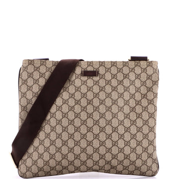 Gucci Zip Top Messenger Bag GG Coated Canvas Large