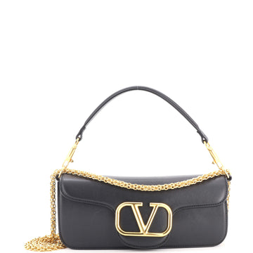 Valentino Garavani VLogo Loco Flap Shoulder Bag Leather Medium