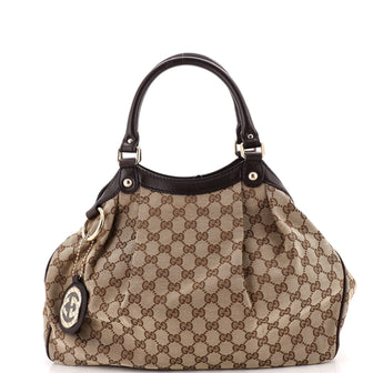 Gucci Sukey Tote GG Canvas with Leather Medium