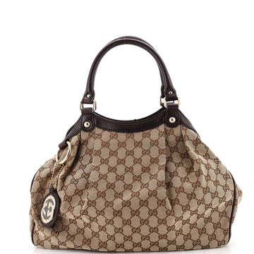 Gucci Sukey Tote GG Canvas with Leather Medium