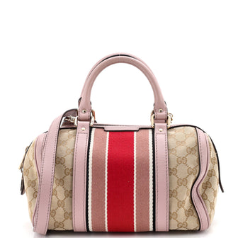 Gucci Vintage Web Boston Bag GG Canvas Small