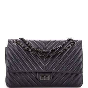 Chanel So Black Reissue 2.55 Flap Bag Chevron Aged Calfskin 226