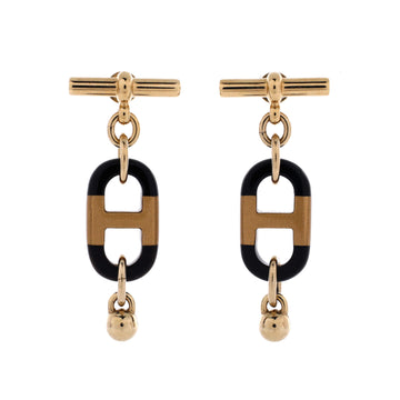 Hermes Sur Mer Drop Earrings Lacquered Metal with Buffalo Horn