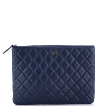 Chanel O Case Clutch Quilted Lambskin Medium