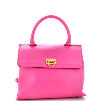 Salvatore Ferragamo Trifolio Top Handle Bag Leather Small
