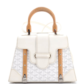 Goyard Saigon Top Handle Bag Coated Canvas with Leather PM