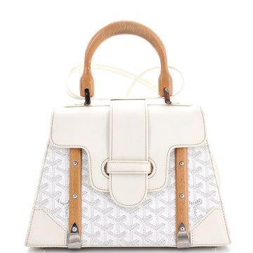 Goyard Saigon Top Handle Bag Coated Canvas with Leather PM