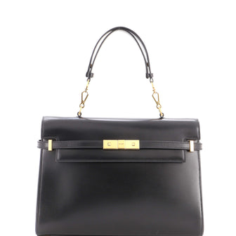 Saint Laurent Manhattan Top Handle Flap Bag Leather Medium