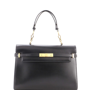Saint Laurent Manhattan Top Handle Flap Bag Leather Medium