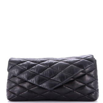 Saint Laurent Sade Puffer Envelope Clutch Quilted Leather Large