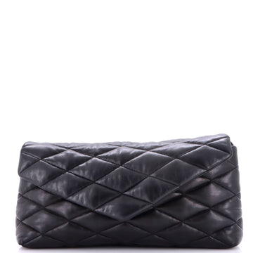 Saint Laurent Sade Puffer Envelope Clutch Quilted Leather Large