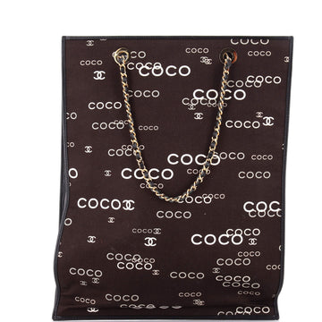 Chanel Vintage Coco Chain Shopping Tote Printed Canvas Tall