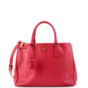 Prada Double Zip Lux Tote Saffiano Leather Medium