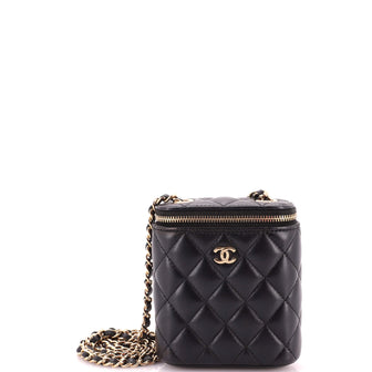 Chanel Vertical Classic Vanity Case with Chain Quilted Lambskin Small