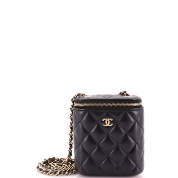 Chanel Vertical Classic Vanity Case with Chain Quilted Lambskin Small