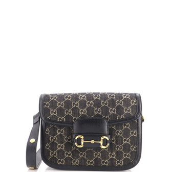 Gucci Horsebit 1955 Shoulder Bag GG Denim Small