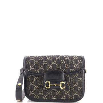 Gucci Horsebit 1955 Shoulder Bag GG Denim Small