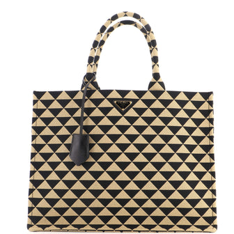 Prada Symbole Shopper Tote Jacquard Large