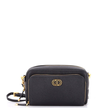 Christian Dior Caro Double Pouch Crossbody Bag Leather