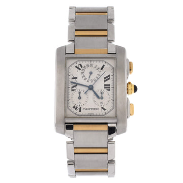 Cartier Tank Francaise Chronoflex Chronograph Quartz Watch Stainless Steel and Yellow Gold 28