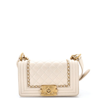 Chanel Jacket Boy Flap Bag Quilted Aged Calfskin Small