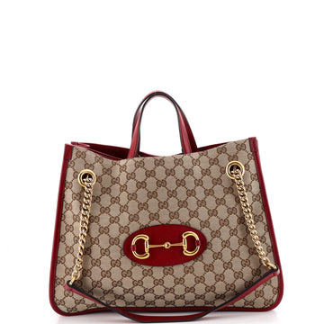 Gucci Horsebit 1955 Chain Tote GG Canvas with Leather Medium