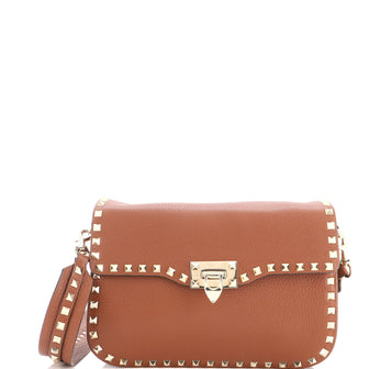 Valentino Garavani Rockstud Flip Lock Flap Bag Leather Large