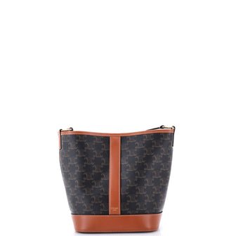 Celine Bucket Bag Triomphe Coated Canvas Small