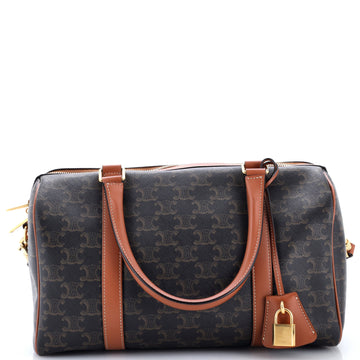 Celine Boston Bag Triomphe Coated Canvas Large