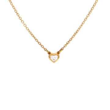 Tiffany & Co. Elsa Peretti Diamonds By The Yard Heart Pendant Necklace 18K Yellow Gold and Diamond