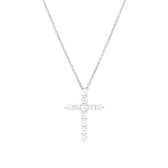 Tiffany & Co. Cross Pendant Necklace Platinum and Diamonds Medium