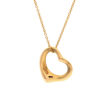 Tiffany & Co. Elsa Peretti Open Heart Pendant Necklace 18K Yellow Gold 16mm