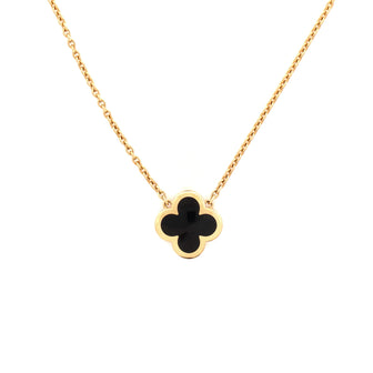 Van Cleef & Arpels Pure Alhambra Pendant Necklace 18K Yellow Gold and Onyx