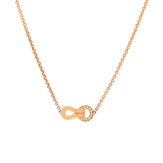 Cartier Agrafe Pendant Necklace 18K Rose Gold with Diamonds