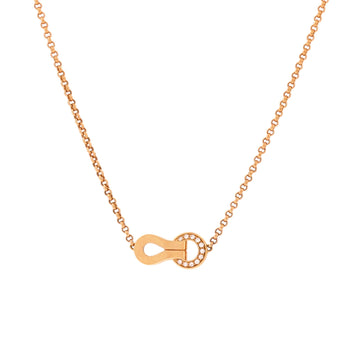 Cartier Agrafe Pendant Necklace 18K Rose Gold with Diamonds