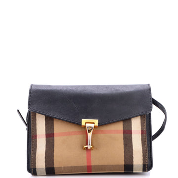 Burberry Macken Crossbody Bag Leather and House Check Canvas Baby