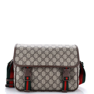 Gucci Web Buckle Messenger Bag GG Coated Canvas Small