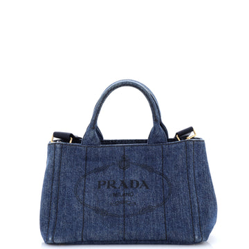 Prada Canapa Convertible Tote Denim Mini