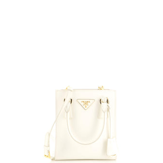 Prada Convertible Open Tote Saffiano Leather Mini