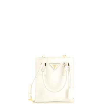 Prada Convertible Open Tote Saffiano Leather Mini