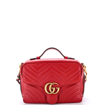 Gucci GG Marmont Zip Around Camera Bag Matelasse Leather Small