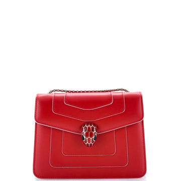 Bvlgari Serpenti Forever Square Shoulder Bag Leather Small