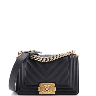 Chanel Boy Flap Bag Chevron Calfskin Small