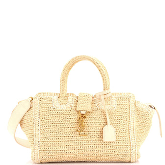 Saint Laurent Monogram Cabas Downtown Straw Baby