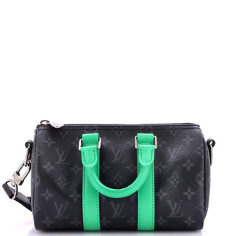 Louis Vuitton Keepall Bandouliere Bag Monogram Eclipse Canvas with Leather 25