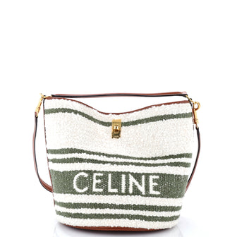 Celine Plein Soleil Bucket 16 Bag Canvas with Leather