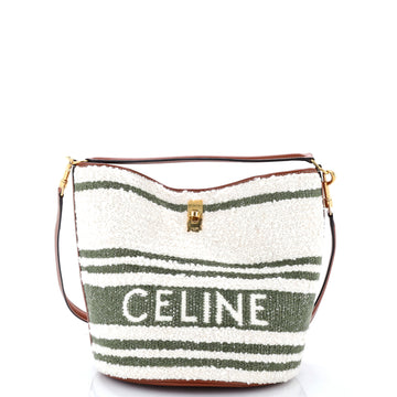 Celine Plein Soleil Bucket 16 Bag Canvas with Leather