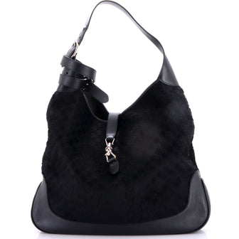 Gucci Jackie 1961 Relaxed Hobo Guccissima Calf Hair and Leather Large