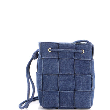 Bottega Veneta Cassette Bucket Bag Maxi Intrecciato Denim Small